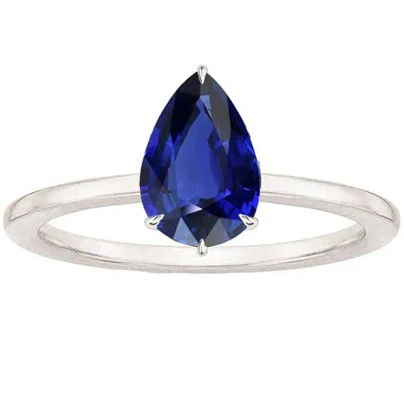 Rings HarryChadEntcom Eagle Claw Prongs Ladies Solitaire Ring Pear Cut Blue Sapphire Jewelry Rings HarryChadEntcom Eagle Claw Prongs Ladies Solitaire Ring Pear Cut Blue Sapphire Jewelry