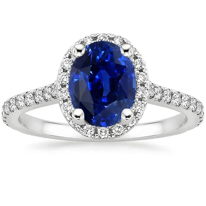 Rings HarryChadEntcom Halo Ring Pave Set Natural Earth Mined Diamonds Oval Sri Lankan Sapphire 5 Carats Rings HarryChadEntcom Halo Ring Pave Set Natural Earth Mined Diamonds Oval Sri Lankan Sapphire 5 Carats