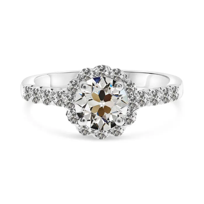 Rings HarryChadEntcom Halo Ring Round Old Miner Natural Earth Mined Diamond 14K White Gold 450 Carats Rings HarryChadEntcom Halo Ring Round Old Miner Natural Earth Mined Diamond 14K White Gold 450 Carats