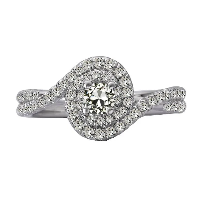 Rings HarryChadEntcom Halo Round Old Cut Natural Earth Mined Diamond Ring Twisted Shank 14K Gold 4 Carats Rings HarryChadEntcom Halo Round Old Cut Natural Earth Mined Diamond Ring Twisted Shank 14K Gold 4 Carats
