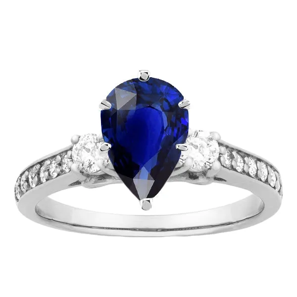 Rings HarryChadEntcom Pear Sapphire Gemstone Ring With Accents Round Natural Earth Mined Diamonds 350 Carats Rings HarryChadEntcom Pear Sapphire Gemstone Ring With Accents Round Natural Earth Mined Diamonds 350 Carats
