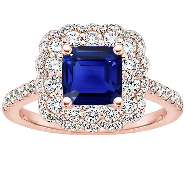 Rings HarryChadEntcom Rose Gold Halo Natural Earth Mined Diamond Ring Cushion Blue Sapphire Center 375 Carats Rings HarryChadEntcom Rose Gold Halo Natural Earth Mined Diamond Ring Cushion Blue Sapphire Center 375 Carats