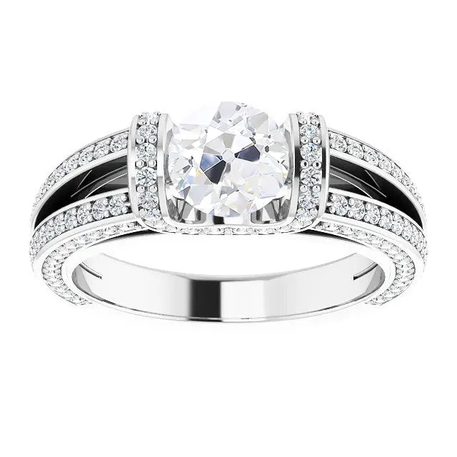 Rings HarryChadEntcom Round Old Miner Real Natural Earth Mined Diamond Ring Bar Set 6 Carats Split Shank Jewelry Rings HarryChadEntcom Round Old Miner Real Natural Earth Mined Diamond Ring Bar Set 6 Carats Split Shank Jewelry