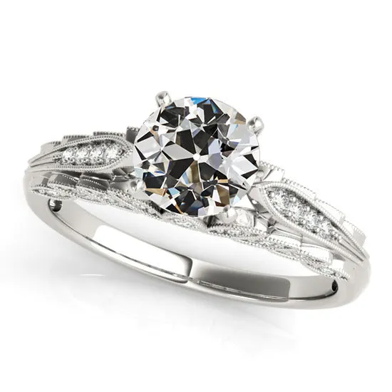 Rings HarryChadEntcom Vintage Style Old Mine Cut Genuine Natural Earth Mined Diamond Ring 350 Carats Gold Milgrain