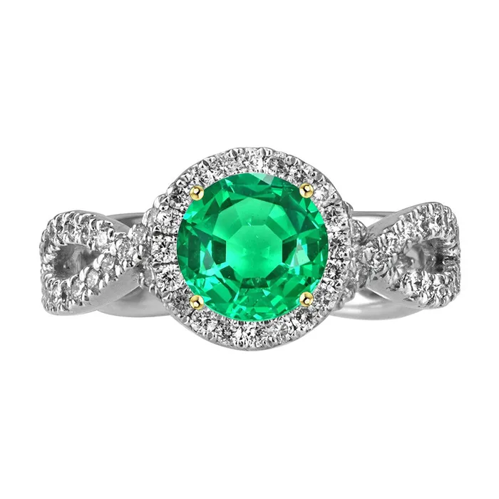 Round Green Emerald Ring Diamond Infinity Band HarryChadEntcom Rings