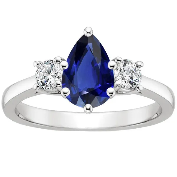 Round Natural Earth Mined Diamond 3 Stones Ring Pear Cut Ceylon Sapphire 3 Carats HarryChadEntcom Rings Round Natural Earth Mined Diamond 3 Stones Ring Pear Cut Ceylon Sapphire 3 Carats HarryChadEntcom Rings