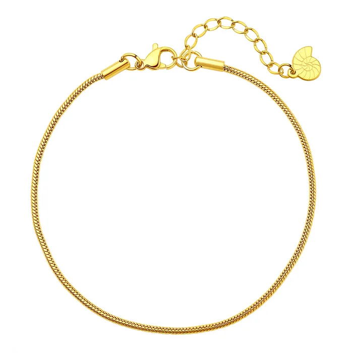 Round Snake Chain Anklet Gold Hey Happiness Necklaces