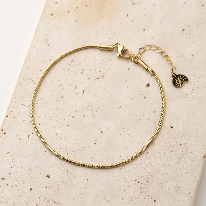 Round Snake Chain Anklet Gold Hey Happiness Necklaces Round Snake Chain Anklet Gold Hey Happiness Necklaces