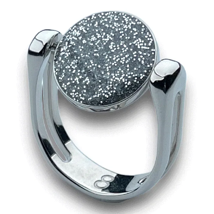 Silver CircleShaped Glitter Fidget Ring MyCONQUERing Rings