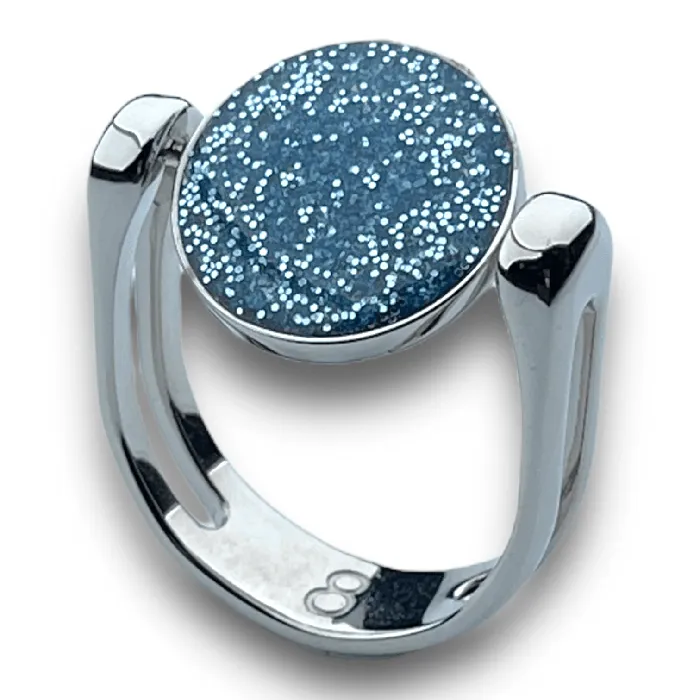 Silver CircleShaped Glitter Fidget Ring MyCONQUERing Rings
