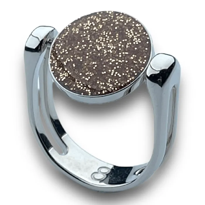 Silver CircleShaped Glitter Fidget Ring MyCONQUERing Rings