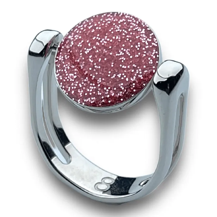 Silver CircleShaped Glitter Fidget Ring MyCONQUERing Rings
