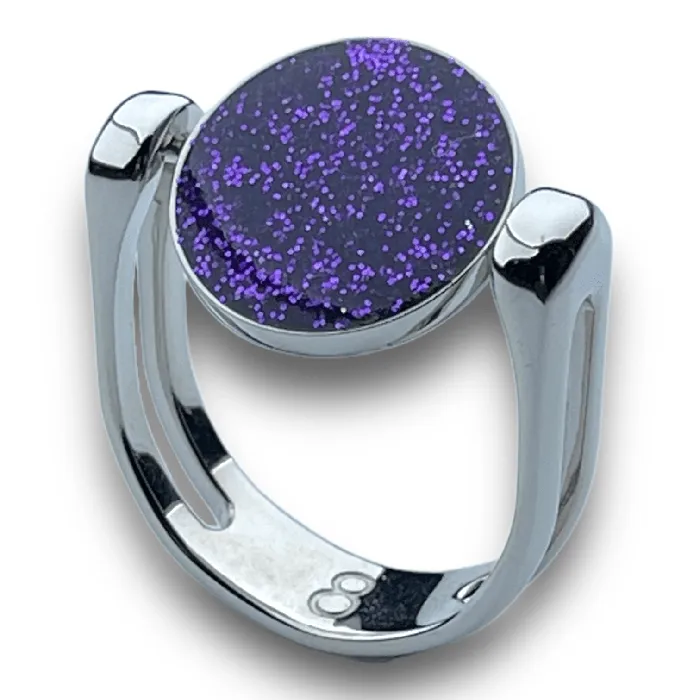 Silver CircleShaped Glitter Fidget Ring MyCONQUERing Rings