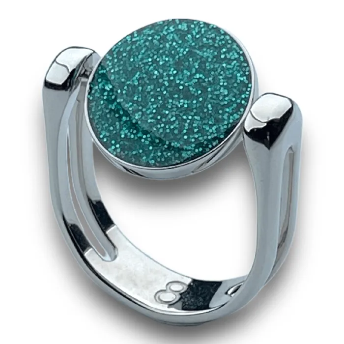 Silver CircleShaped Glitter Fidget Ring MyCONQUERing Rings