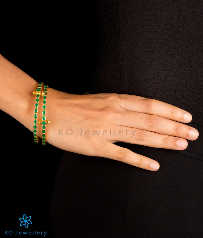 Silversmith Bracelets The Parna Silver Kemp Bracelet GreenOxidisedSize 28