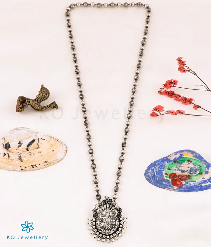 Silversmith Necklaces The Govardhan Silver Krishna Necklace