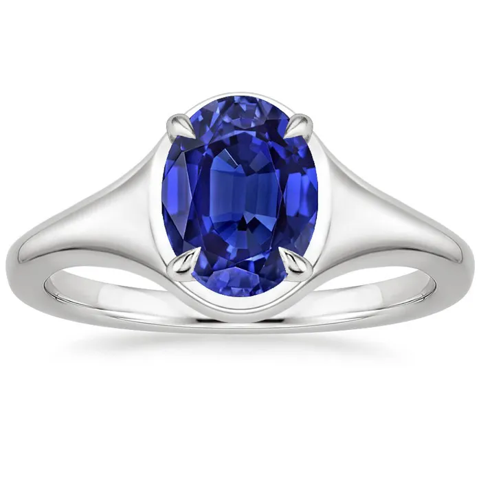 Solitaire Sri Lankan Sapphire Ring White Gold 14K Oval Cut 3 Carats HarryChadEntcom Rings Solitaire Sri Lankan Sapphire Ring White Gold 14K Oval Cut 3 Carats HarryChadEntcom Rings