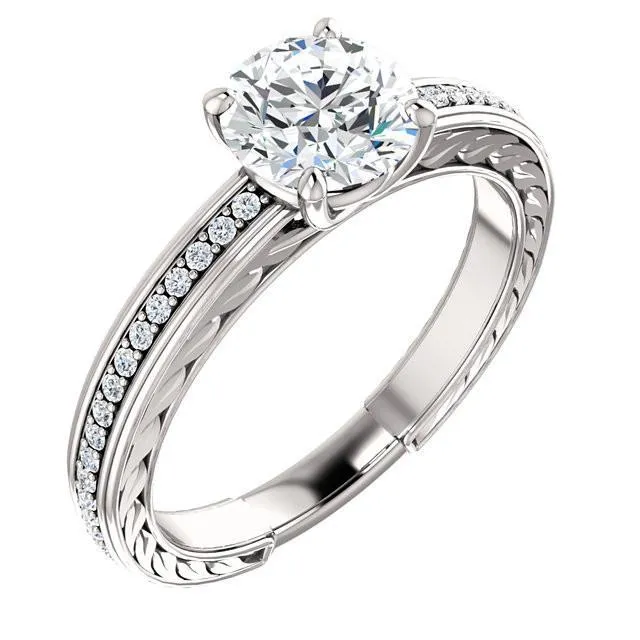 Solitaire With Accents 176 Carats Round Genuine Natural Earth Mined Diamond Anniversary Ring GB Rings Solitaire With Accents 176 Carats Round Genuine Natural Earth Mined Diamond Anniversary Ring GB Rings