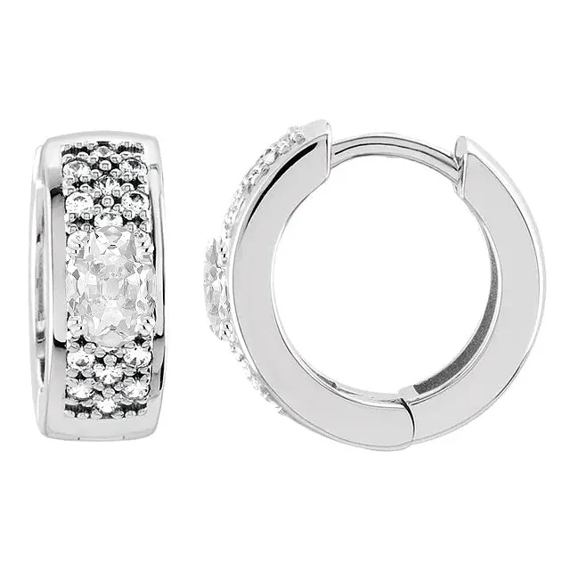 Sparkling Natural Diamond Huggies Earrings 550 Ct Oval Old Miner HarryChadEntcom Earrings