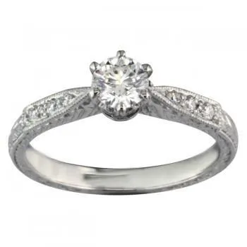 Sparkling Round Natural Earth Mined Diamond Antique Style Ring 225 Carats White Gold 14K GB Rings Sparkling Round Natural Earth Mined Diamond Antique Style Ring 225 Carats White Gold 14K GB Rings