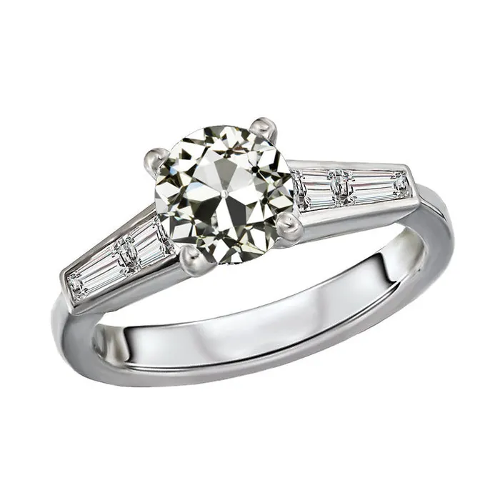 Tapered Baguette Round Old Miner Genuine Natural Earth Mined Diamond Engagement Ring 4 Carats HarryChadEntcom Rings Tapered Baguette Round Old Miner Genuine Natural Earth Mined Diamond Engagement Ring 4 Carats HarryChadEntcom Rings