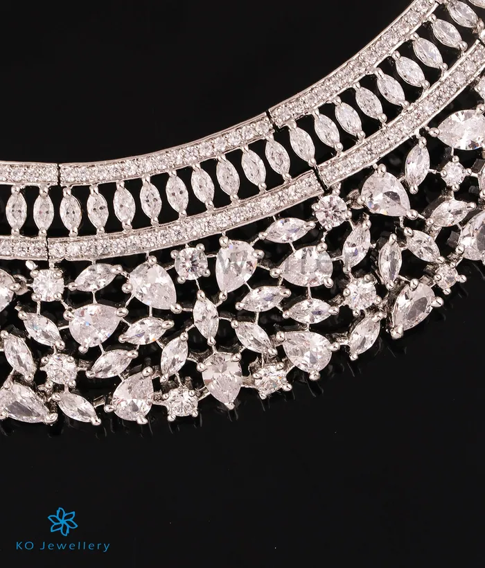 The Glam Sparkle Silver Necklace Earrings Imported Necklaces