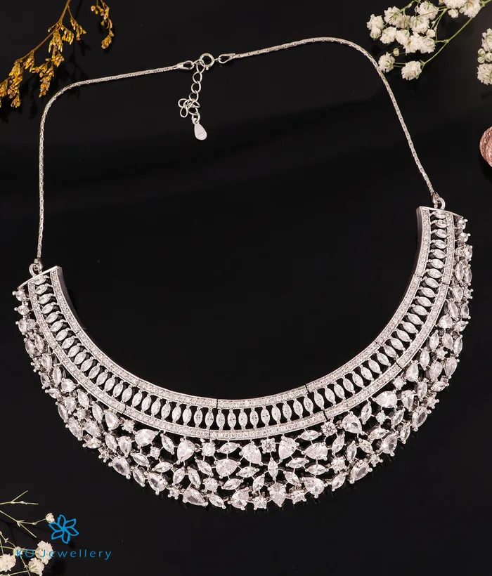 The Glam Sparkle Silver Necklace Earrings Imported Necklaces