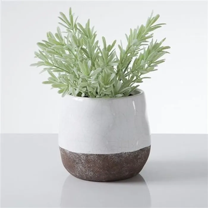 Torre Tagus Rings Corsica Ceramic Crackle 2 Tone 4 Round Pot White