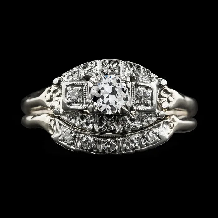 Wedding Ring Set Round Old Miner Genuine Natural Earth Mined Diamond Antique Style 2 Carats HarryChadEntcom Rings Wedding Ring Set Round Old Miner Genuine Natural Earth Mined Diamond Antique Style 2 Carats HarryChadEntcom Rings
