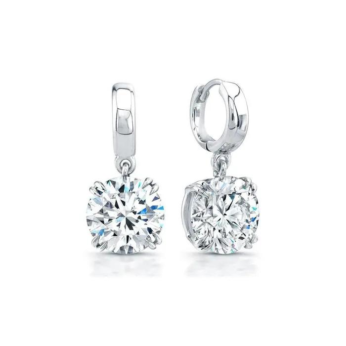 White Gold 14K Ladies Dangle Earrings Natural Earth Mined Diamonds 3 Carats F Vs1 GB Earrings White Gold 14K Ladies Dangle Earrings Natural Earth Mined Diamonds 3 Carats F Vs1 GB Earrings