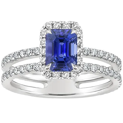 White Gold Halo Ring Emerald Blue Sapphire Natural Earth Mined Diamond 5 Carats HarryChadEntcom Rings White Gold Halo Ring Emerald Blue Sapphire Natural Earth Mined Diamond 5 Carats HarryChadEntcom Rings