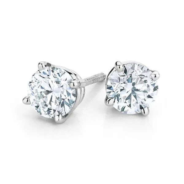 White Gold Natural Earth Mined Diamond Lady Stud Earring 4 Carats GB Earrings White Gold Natural Earth Mined Diamond Lady Stud Earring 4 Carats GB Earrings
