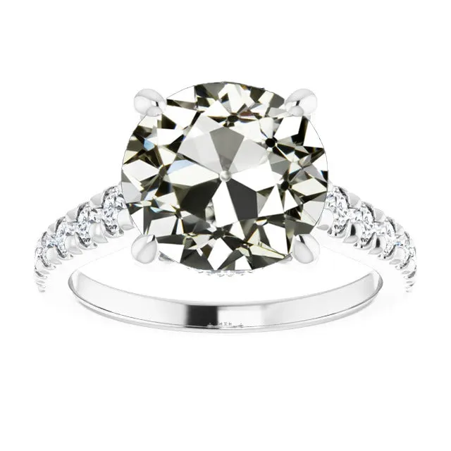White Gold Round Old Mine Cut Big Lab Grown Diamond Anniversary Ring 12 Carats HarryChadEntcom Rings White Gold Round Old Mine Cut Big Lab Grown Diamond Anniversary Ring 12 Carats HarryChadEntcom Rings