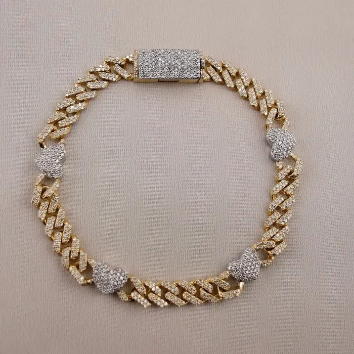 10k Gold Diamond Heart Bracelet 7in C724 AB and J Bracelets