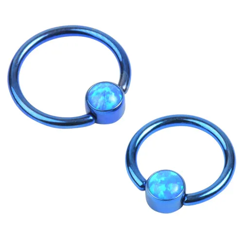 14g Titanium Captive Opal Disc Bead Ring Tulsa Body Jewelry Rings 14g Titanium Captive Opal Disc Bead Ring Tulsa Body Jewelry Rings