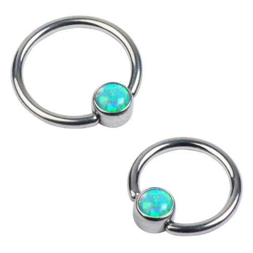 14g Titanium Captive Opal Disc Bead Ring Tulsa Body Jewelry Rings 14g Titanium Captive Opal Disc Bead Ring Tulsa Body Jewelry Rings