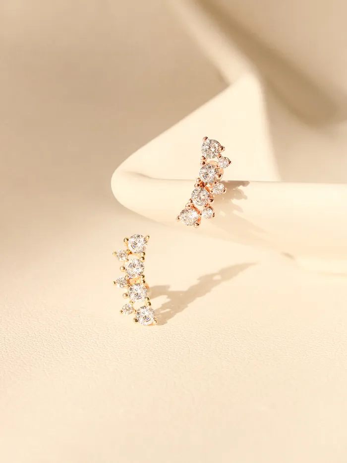 14K Gold Bling Crown Internally Threaded Labret Piercing 18G16G MinimalBijoux PreStyled Sets