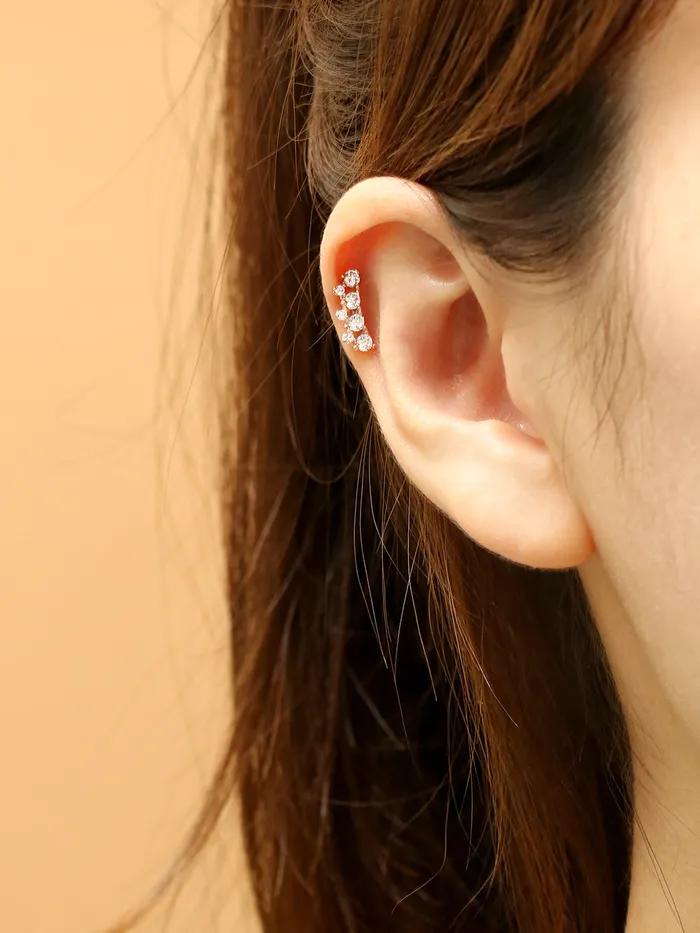 14K Gold Bling Crown Internally Threaded Labret Piercing 18G16G MinimalBijoux PreStyled Sets
