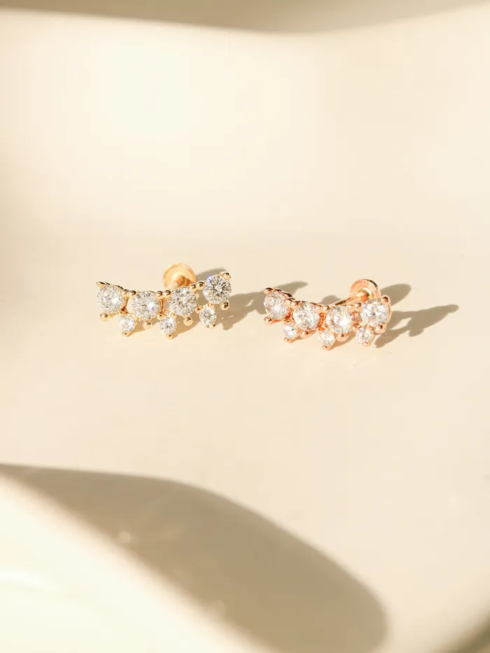 14K Gold Bling Crown Internally Threaded Labret Piercing 18G16G MinimalBijoux PreStyled Sets