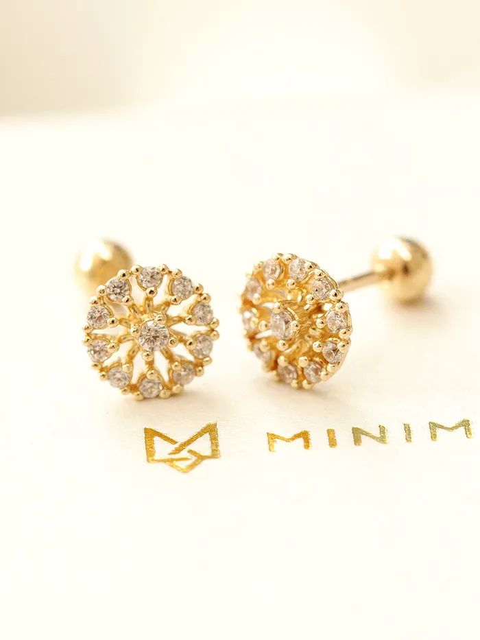 14K Gold Bling Snow Cubic Cartilage Earring 20G MinimalBijoux Earrings