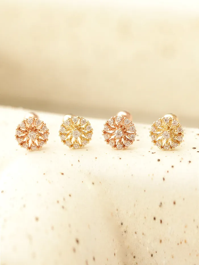 14K Gold Bling Snow Cubic Cartilage Earring 20G MinimalBijoux Earrings