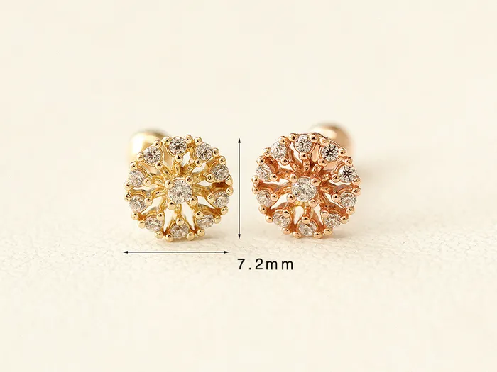 14K Gold Bling Snow Cubic Cartilage Earring 20G MinimalBijoux Earrings