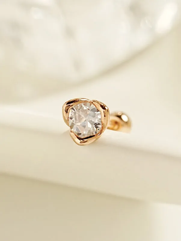 14K Gold Bloom Cubic Cartilage Earring 20G MinimalBijoux Earrings
