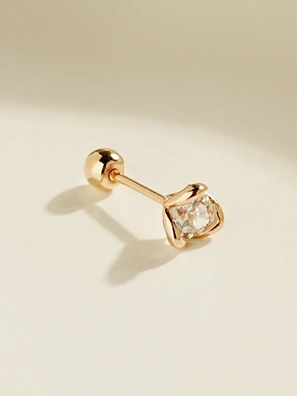 14K Gold Bloom Cubic Cartilage Earring 20G MinimalBijoux Earrings