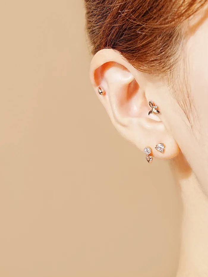 14K Gold Bloom Cubic Cartilage Earring 20G MinimalBijoux Earrings