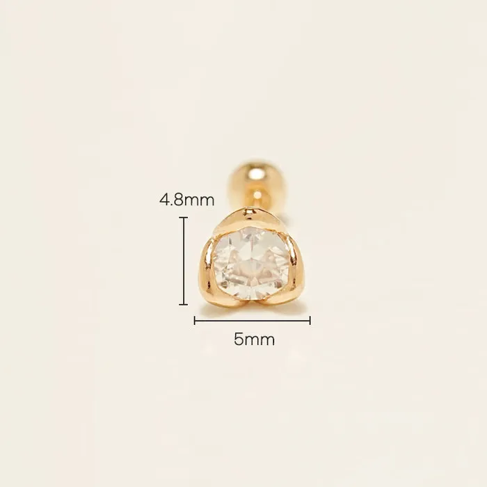 14K Gold Bloom Cubic Cartilage Earring 20G MinimalBijoux Earrings