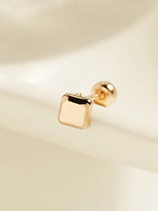 14K Gold Candy Square Cartilage Earring 20G MinimalBijoux Earrings
