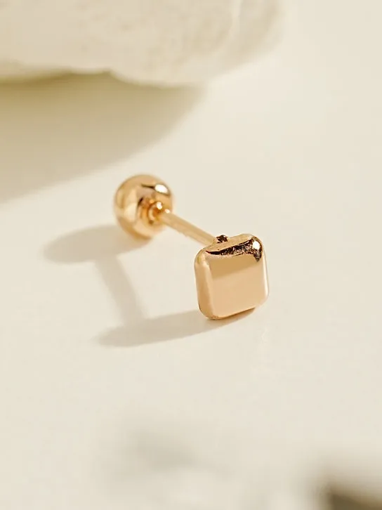 14K Gold Candy Square Cartilage Earring 20G MinimalBijoux Earrings
