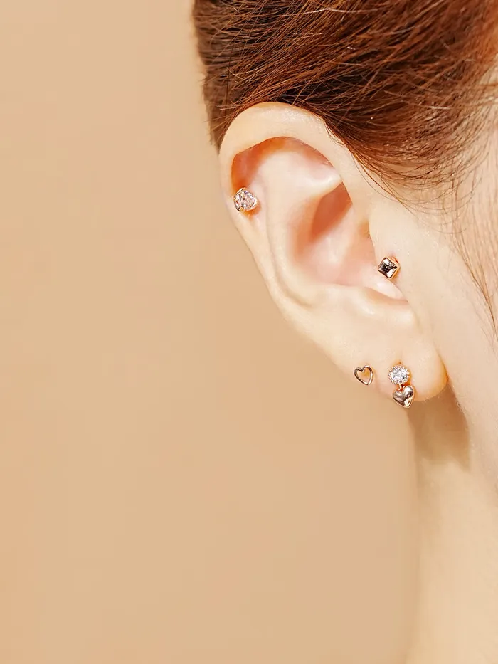 14K Gold Candy Square Cartilage Earring 20G MinimalBijoux Earrings