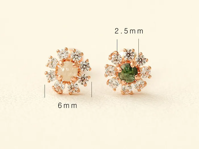 14K gold Daisy Rough Diamond cartilage earring 20g MinimalBijoux Earrings